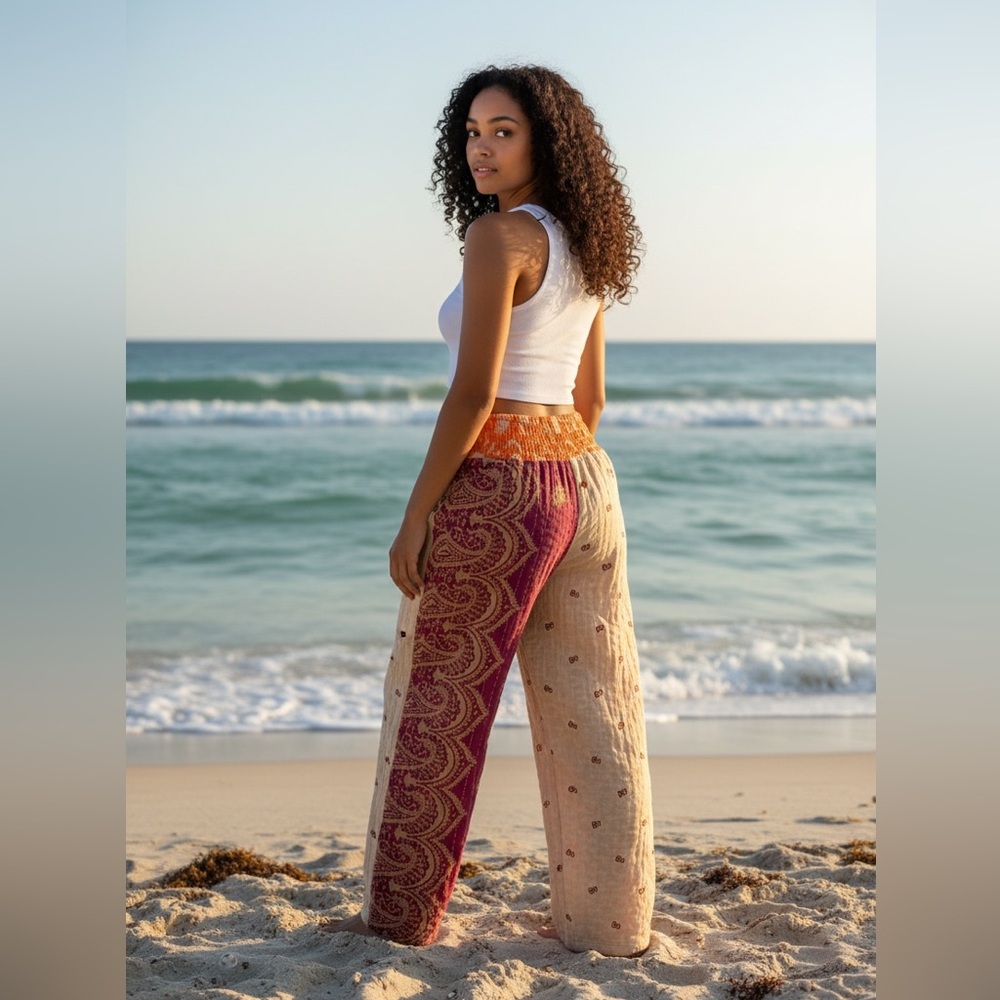 101 🌸 KANTHA pants. One size fits most. 13-18” waist. - Picture 2 of 2